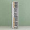 thumbnail image 3 of HOMCOM Bathroom Cabinet with Adjustable Shelves, Open Compartments, White, 3 of 10