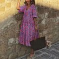 thumbnail image 2 of Birdeem Womens Casual V-Neck Printed Short Sleeved Dress, 2 of 7