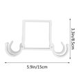 thumbnail image 4 of 2PCS Curtain Rod Aluminium Alloy Thick Double Hook Mounting Bracket(White), 4 of 9