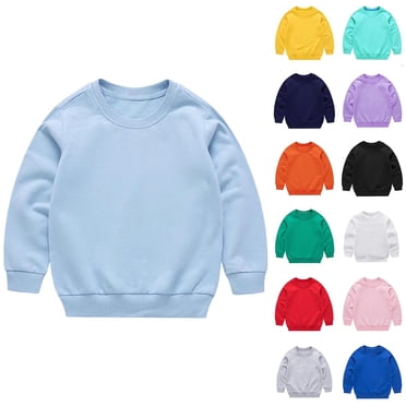 NJDVHB Hauts d'Hiver pour Tout-Petits, Hauts pour Filles Tout-Petits, Chandail en Molleton pour Garçons Filles, Haut de Sport Décontracté à Manches Longues et Col Rond Uni pour Enfants, Jaune, 120