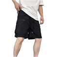 thumbnail image 2 of Mens Shorts, Mens Casual Solid Color Casual Drawstring Pockets Elastic Loose Sports Shorts, 2 of 4