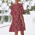 thumbnail image 4 of Liquidation d'Été 2025! Robe pour Femme Grande Taille, Liquidation de Robes d'Été pour Femmes, Robe d'Été Décontractée pour Femme Douce et Mignonne à Col en V avec Poches Imprimée à Manches Courtes à Volants, 4 of 4