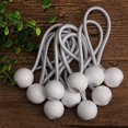 thumbnail image 2 of 4 Inch White Bungee Cords with Ball, Tarp Tie Down Cord, 10 Pcs, 2 of 5