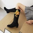 thumbnail image 1 of LSLJS Cute Sunflower Flower High Thick Heel Mid Heel and Winter Women's, 1 of 9