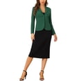 thumbnail image 2 of INSPIRE CHIC Blazer de Tailleur Extensible pour Femme à Col à Revers pour le Travail Vert Foncé TP, 2 of 6