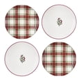 thumbnail image 1 of Holiday Time Cranberry Spice Collection Plaid & Berrie Appetizer Plates, 7.6-in, Multi-Color, Stoneware, 4-pack, 1 of 9