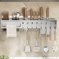 thumbnail image 4 of EGNMCR Hook Rack For Kitchen Utensils Kitchen Shelf Hanging With Towel Rack Multi-Use Kitchen Organizer With Utensil Rack Stainless Steel Wall Mounted Spice Rack Kitchen Shelf, 4 of 6