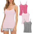 thumbnail image 1 of Timegard Camisoles 2 Pcs pour Femmes avec Soutien-Gorge Intégré Grande Taille Col Rond Respirantes Confortables Extensibles, 1 of 3
