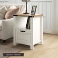 thumbnail image 3 of HOMCOM Table d'Appoint Style Ferme avec Tiroir de Rangement, Étagère Ouverte, 3 of 10