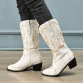 thumbnail image 1 of Bottes Courtes à Bout Pointu Décontractées Imprimées pour Femmes, Talon Moyen, 1 of 7