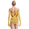 thumbnail image 3 of Aislor Robe de Danse Latine Jazz à Franges avec Gants Jaune m, 3 of 7
