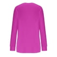 thumbnail image 5 of Timegard Womens Tops Crewneck Long Sleeve Drop Shoulder Basic Tee Fall Casual Loose Tops with Pocket, 5 of 5