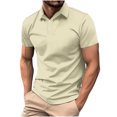 thumbnail image 1 of cfhntfmh Mens Muscle Shirts Short Sleeve Slim Fit Golf Casual Collared Tops Solid Color Workout T Shirts for Summer, 1 of 6