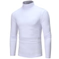 thumbnail image 2 of YONGHS T-Shirt à Col Roulé Thermique de Base pour Homme, Coupe Ajustée, Manches Longues, Chandail Décontracté, Blanc, TG, 2 of 4