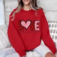 thumbnail image 4 of Penkiiy Chandail en Molleton Imprimé Col Rond pour Femmes Saint-Valentin Manches Longues Chandail en Molleton à Capuche L Rouge, 4 of 7