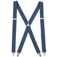 thumbnail image 1 of Mens Elastic X-Back Adjustable Straight Clip On Suspenders - Denim Blue (regular 46" long), 1 of 1
