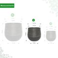 thumbnail image 3 of Pot de Plante Moderne Élégant en Résine Côtelée avec Trou de Drainage – Grande Fleur Ou Arbre pour Intérieur Extérieur - Léger Résistant aux Intempéries pour Patio Balcon (Noir Vintage, Grande Taille - 15,7 Pouces), 3 of 4