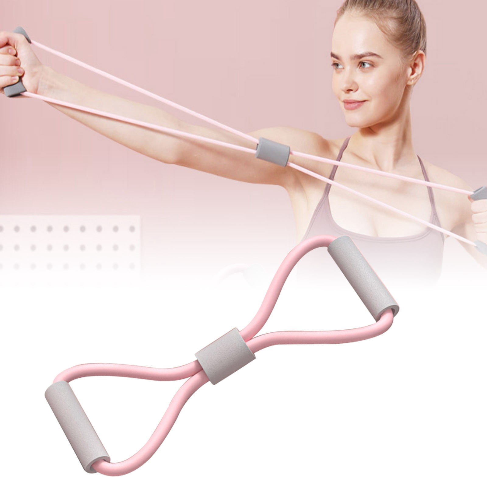 8-Figure Resistance Band System for Upper Body Strength Training and Back Rehabilitation Home Gym