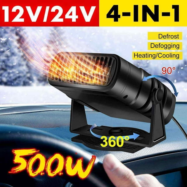 HLONK 500W 12/24V Portable Defogging Fan Automotive Heating Parts ABS