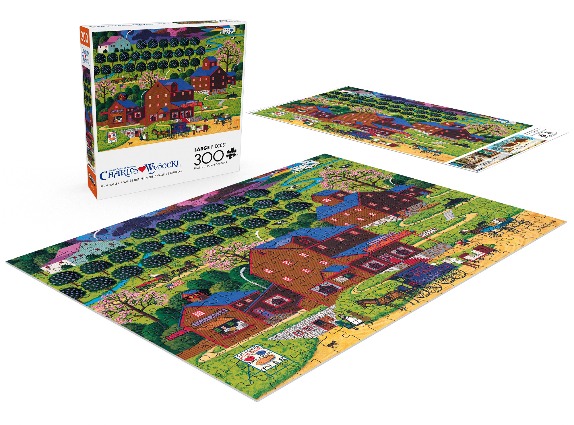 Buffalo Games Plum Valley Puzzle de 300 pièces imbriqué pour adultes de 14 à 99 ans