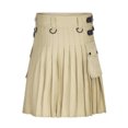 thumbnail image 4 of XZNGL Men Pleated Skirt with Snap Fastener and Pockets for Men, Knee Length, Solid Color, Polyester Spandex Blend, Casual Style, All Season Wear, 4 of 4