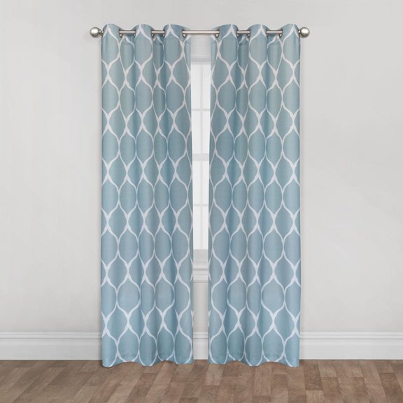 Mainstays Ogee Print 84" Light Filtering Drapery Grommet Window Curtains Panel