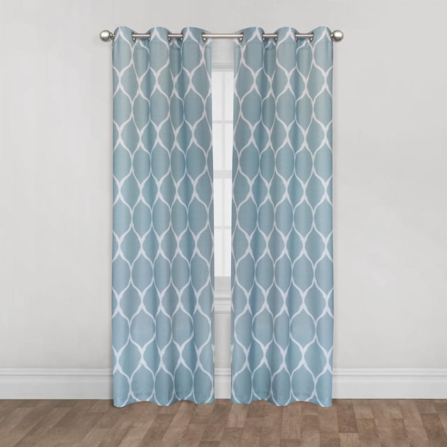 Mainstays Ogee Print 84" Light Filtering Drapery Grommet Window Curtains Panel
