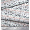 thumbnail image 3 of Soimoi Polyester Crepe Fabric Leaves & Floral Block Print Sewing Fabric Yard 52 Inch Wide, 3 of 3