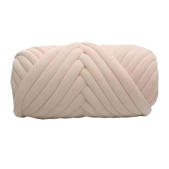 Fil Épais, Fil Épais en Polyester pour Crochet et Tricot, Fil de Poids pour Couverture en Tricot à la Main Fil Volumineux, Tube Jumbo Fil Géant Tubulaire Tissage Lavable, Fil pour Tricot à Bras Tapisserie Tricot à la Main Camel Clair