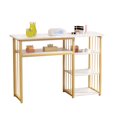 thumbnail image 3 of Marbled Nail Tech Desk | Open Shelves & Salon Storage | Professional Manicure Station, 3 of 8