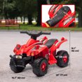 thumbnail image 3 of Qaba VTT Quad 6 V pour Enfants avec Musique, Marche avant, pour Tout-Petits de 2 à 6 Ans, Rouge, 3 of 10