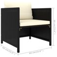 thumbnail image 5 of vidaXL 12 Piece Garden Lounge Set with Cushions Poly Rattan Black, 5 of 5