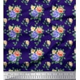 thumbnail image 1 of Soimoi Moss Tissu Georgette Feuilles, & Imprimés Floraux Roses au Mètre 42 Pouces de Large, 1 of 3