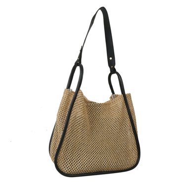 Hollow Out Women Handbag Woven Shoulder Bag Large Capacity Beach Bag with Wallet