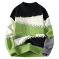 thumbnail image 1 of Pisexur Sweaters Men Soft and Comfortable Fall Sweaters Men Casual Printing Round Neck Solid Color Long Sleeve Striped Knit Sweater Green,L, 1 of 3