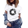thumbnail image 2 of Pompotops T-Shirt Décontracté pour Femme à Col Rond d'Été Aguichant à Imprimé Coupe Régulière à Manches Courtes pour Femme Liquidation, 2 of 5