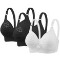 thumbnail image 2 of Bras for Women, 3PCS Womans Printing Gathered Together Large Size Daily Bra Underwear No Rims, 2 of 9