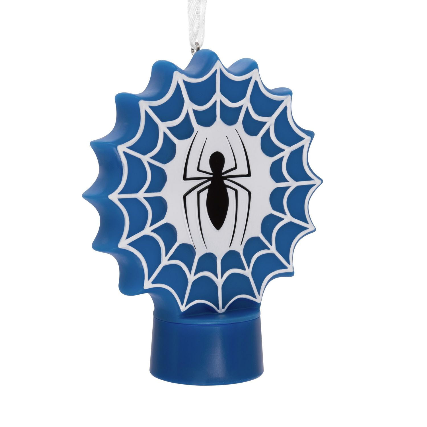 Décoration Hallmark de Noël (Visage de Spider-Man sur une toile, Mavel, décoration lumineuse)