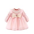 thumbnail image 1 of RKSTN Robe pour Tout-Petites Filles Robe à Manches Longues Version de Robe pour Enfants pour Filles Loli-ta Nœud Patchwork Robe de Princesse Robe d'Automne, 1 of 6