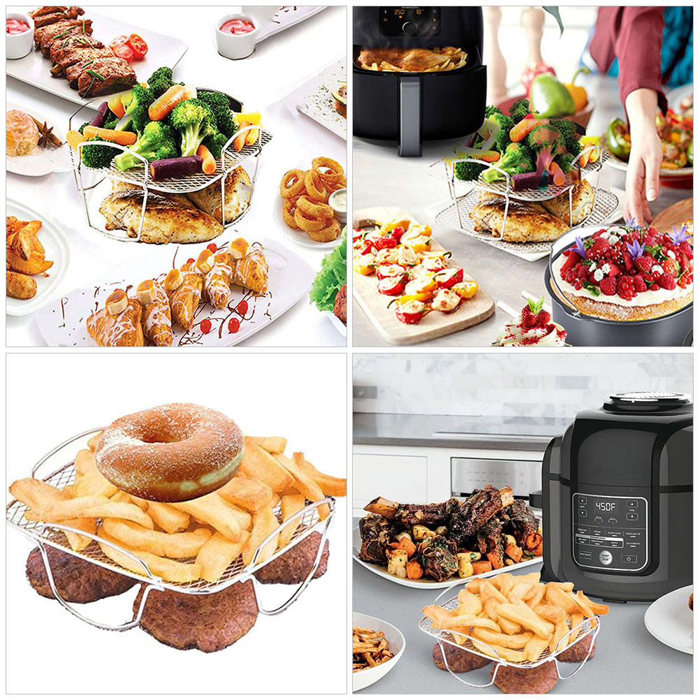 LOLIPPYY High Grade Stainless Steel Air Fryer Cooking Rack with Rust Resistant Mesh Design