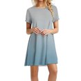 thumbnail image 2 of TJAZFJPA Robes Boho Grande Taille pour Femmes Robes d'Été Décontractées Manches Courtes Robes d'Été T-Shirt Décontractées Jupes de Plage Mini Robes Grande Taille Robe d'Invité de Mariage Manches Courtes, 2 of 5