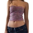 thumbnail image 1 of Gupgi Femmes Bohemia Tube Tops Bustier Wrap Poitrine Débardeurs Vacances Backless Bandeau Tops, 1 of 8
