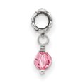 thumbnail image 3 of 925 Sterling Silver Charm For Bracelet Pink Preciosa Crystal Dangle Bead Stone, 3 of 8