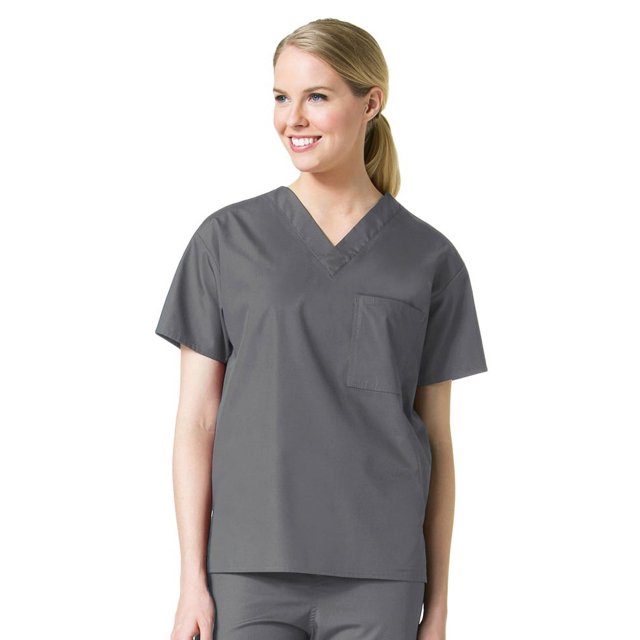 Core by Maevn Unisex V-Neck 1 Pocket Solid Scrub Top