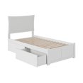 thumbnail image 4 of AFI Metro Twin Size Solid Wood Bed with Storage Drawers in White, 4 of 8