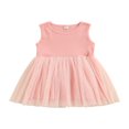 thumbnail image 1 of Robe de Princesse pour Bébé Fille Sans Manches Tricotée Patchwork Dentelle Tulle Mariage Anniversaire Fête Tutu Robe, 1 of 8