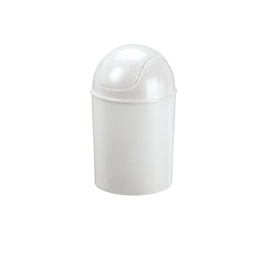 Loft 5 Litre (1.2 Gallon) Swing Top Mini Trash Can, White