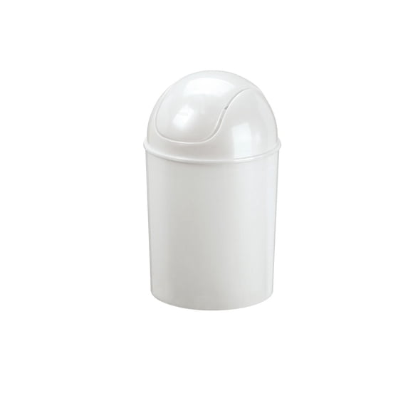 Loft 5 Litre (1.2 Gallon) Swing Top Mini Trash Can, White