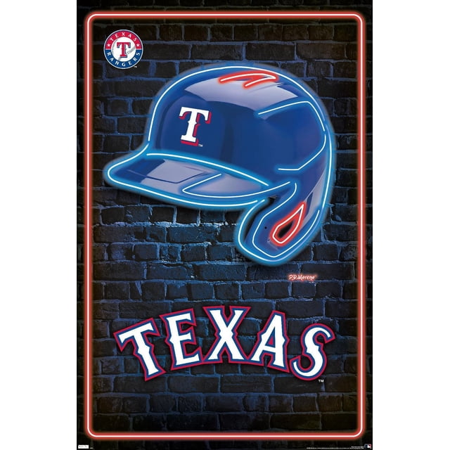 MLB Texas Rangers - Neon Helmet 23 Wall Poster, 22.375" x 34"