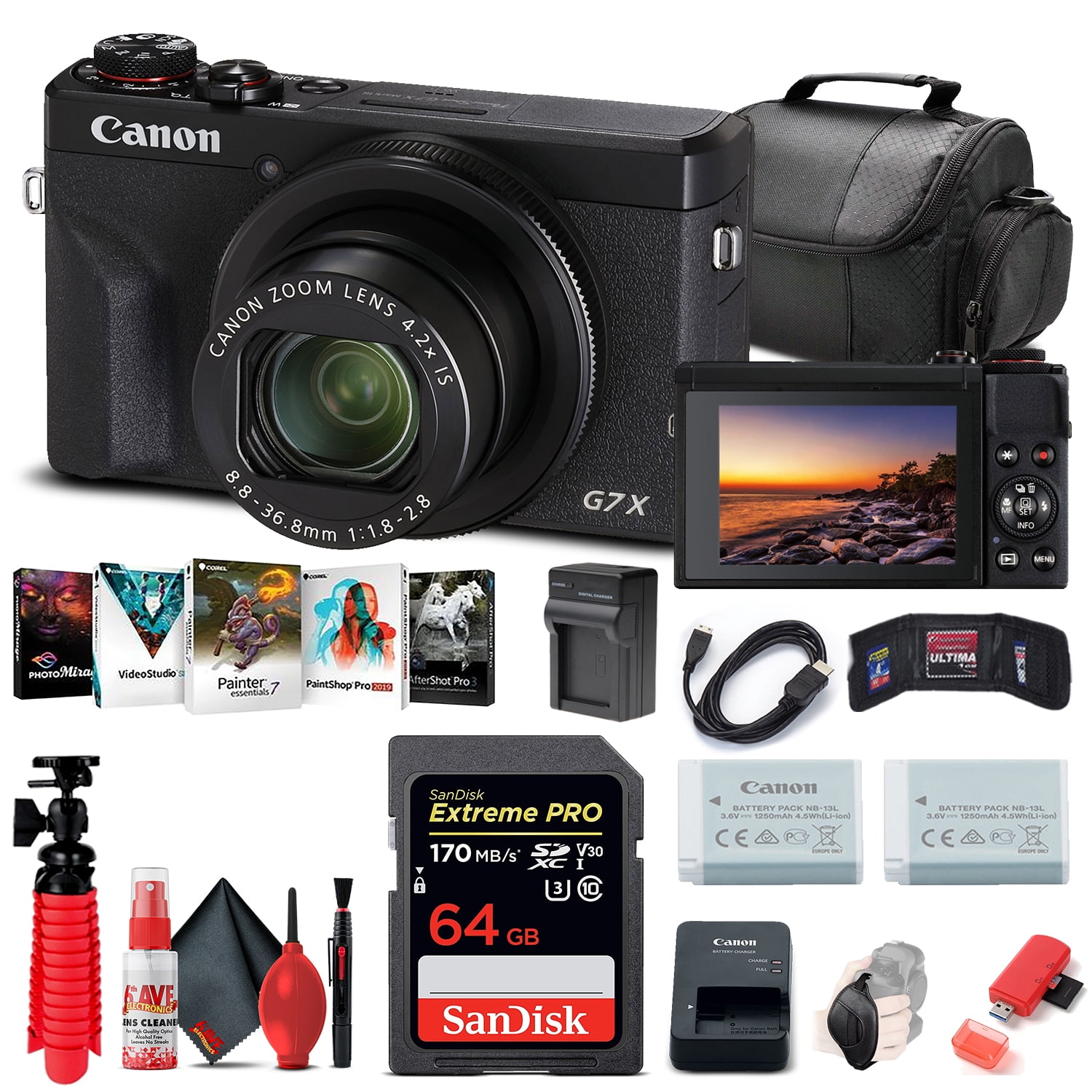 「極美品・付属品完備・人気高級コンデジ」CANON PowerShot G7 X Canon PowerShot G7 X Mark III Digital Camera with 64GB Card